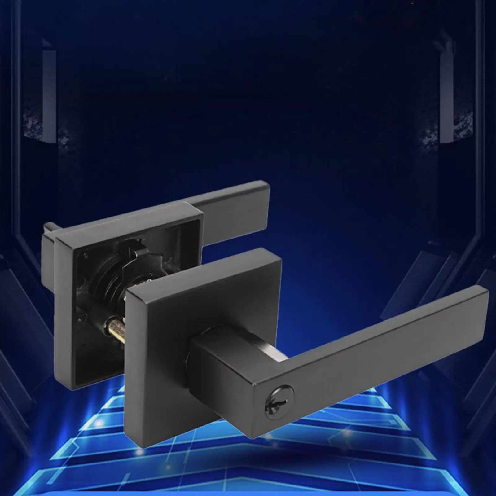 Door Handle With Lock Interior Privacy Heavy Duty Hardware Door Lock With Handle For Bedroom Office Bathroom Safety Entry Home