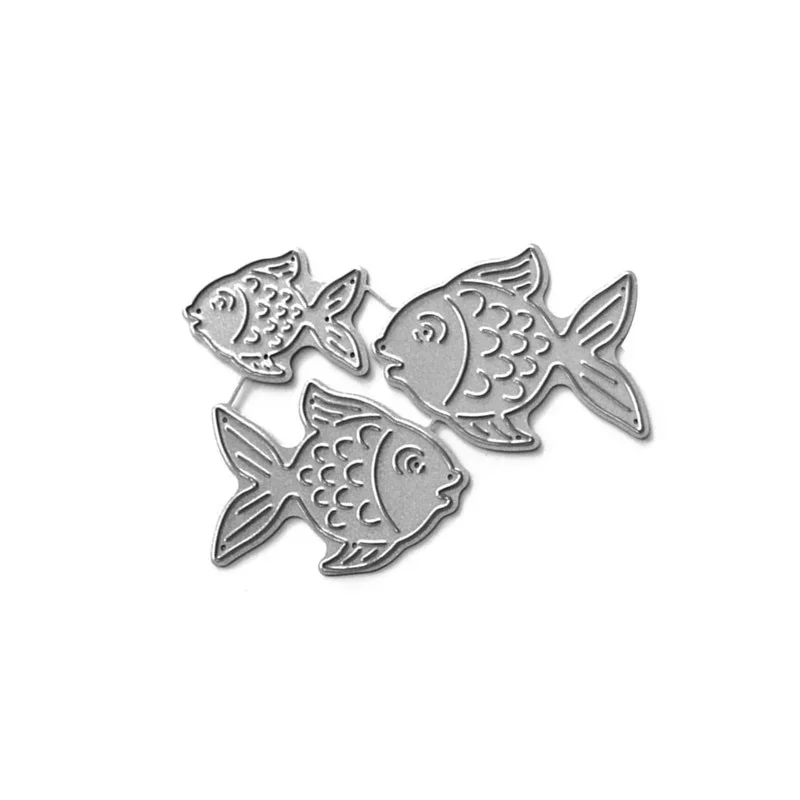 3Pcs/set Metal Cutting Dies Scrapbooking for Card Making DIY Embossing Cuts Die Small Fish