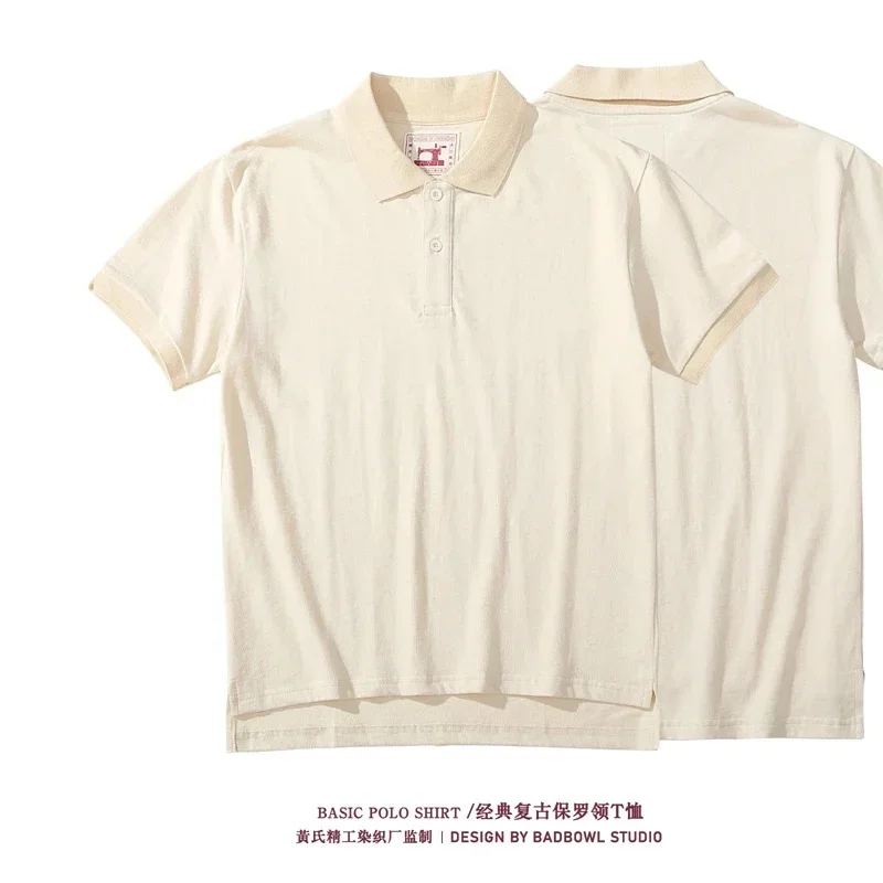 

Mens Polo Shirts With Short Sleeve Vintage Golf Branded For Men Original Embryo Color Natural Healthy Cotton