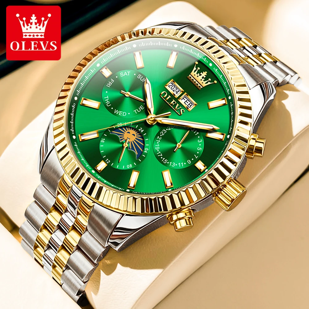 

OLEVS 6688 Original men's watch Luminous Dual calendar display Automatic mechanical watch