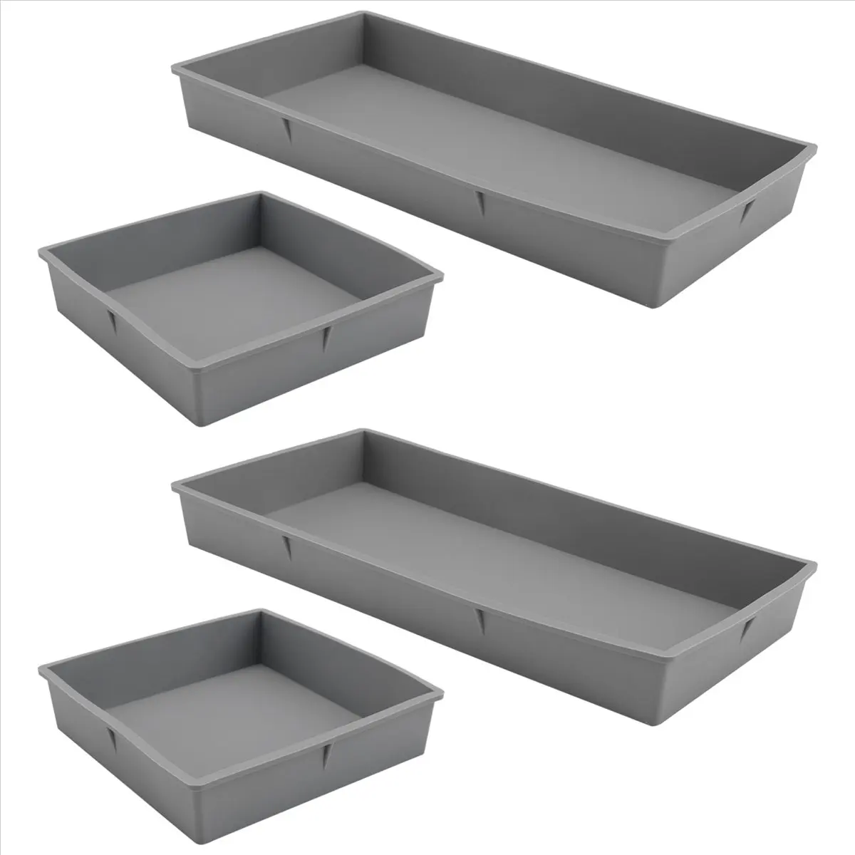 L! DT892^Sheet Pan Dividers for Easy Cooking & Meal Prep - Oven, Microwave, Dishwasher, Fridge-Friendly Nonstick Silicone Trays