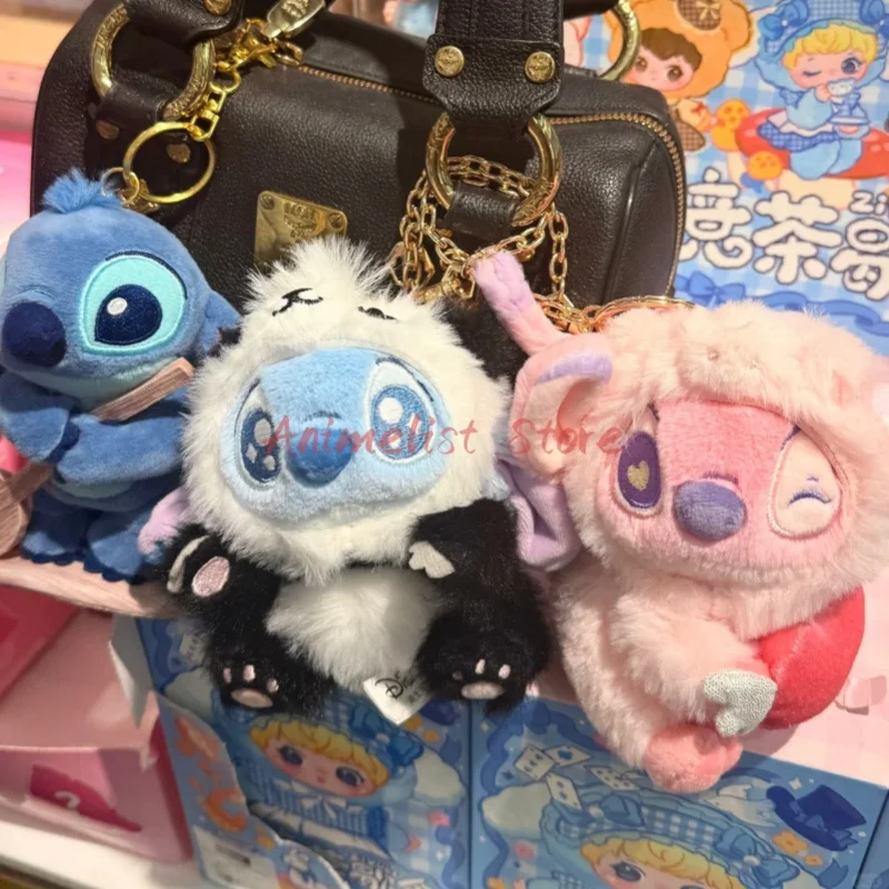 

Disney Stitch Plush Blind Box Keychain Lilo Stitch Party Animal Party Series Hanging Decor Soft Cartoon Car Accessories Gift
