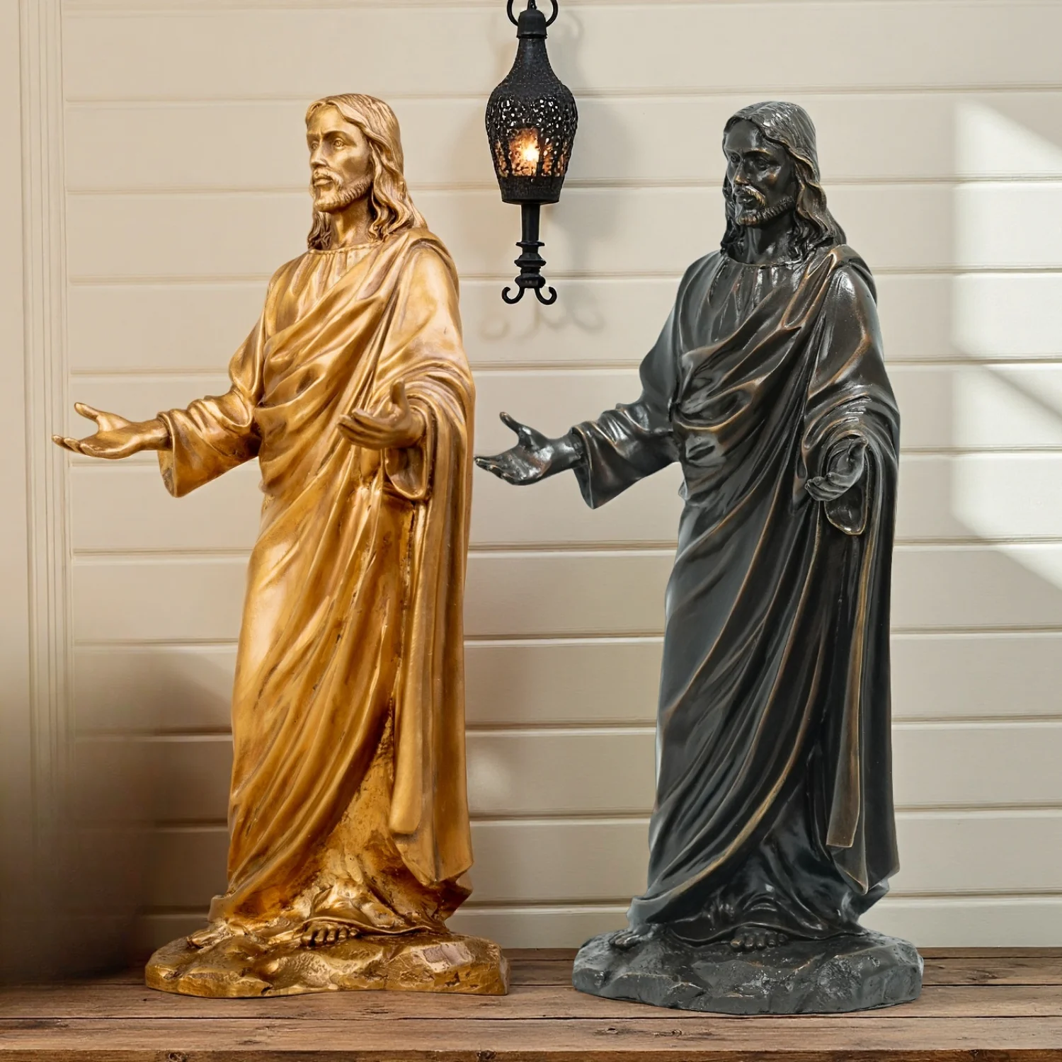 31cm Bronze Jesus Christ Blessing Sculpture Handmade Bronze Casting Jesus Statue Church Art Crafts Home Decoration Gifts
