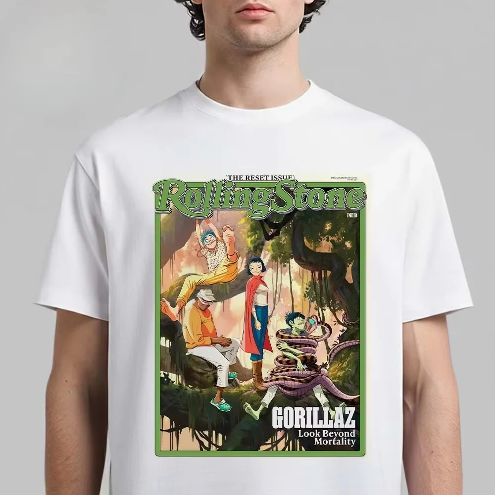 2026 New Gorillaz Band The Mountain Tour Venue List Double Side Graphic T-shirt Men Women Casual Streetwear Tee