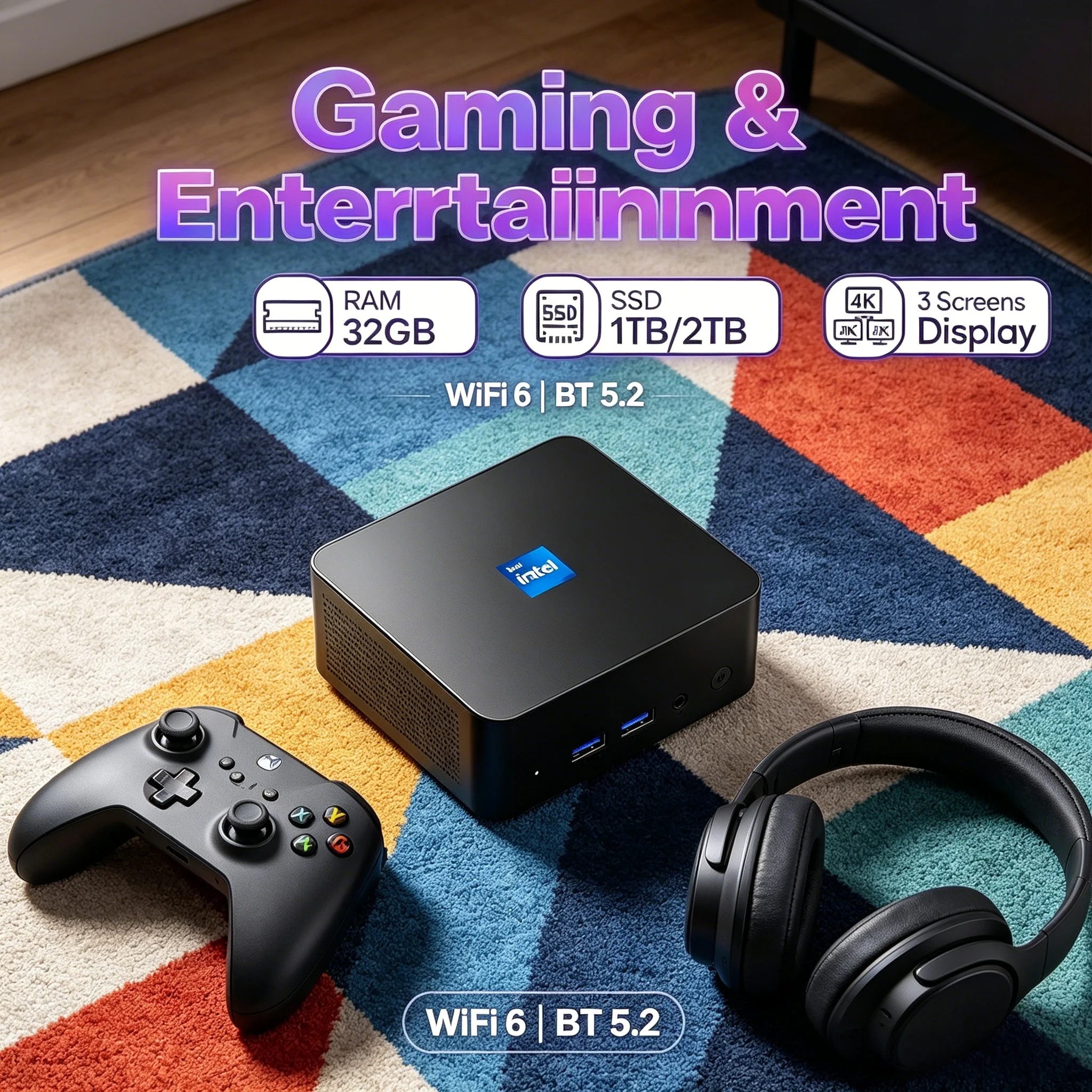 Laptop High Performance Gaming Mini PC I9 10980HK 4K 60Hz Output 32GB Large RAM Portable Home Office Mini Desktop Host