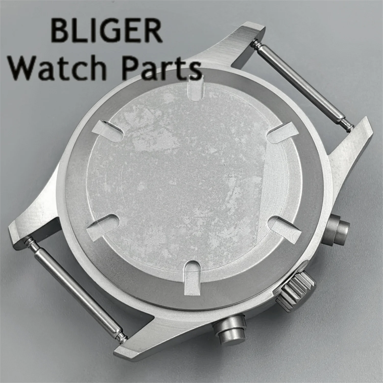 38mm Pilot Watch Case Domed Sapphire Crystal Matte Frosted Chronograph For VK63 VK64 VK67 VK68 Quartz Movement Watch Mod Parts