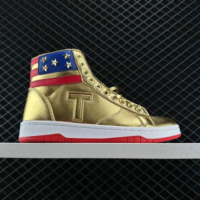 Trump Never Surrender Casual Boots Road Sports Shoes High Top Gold Buty sportowe dla mężczyzn Zapatillas Hombre Sneakers Men