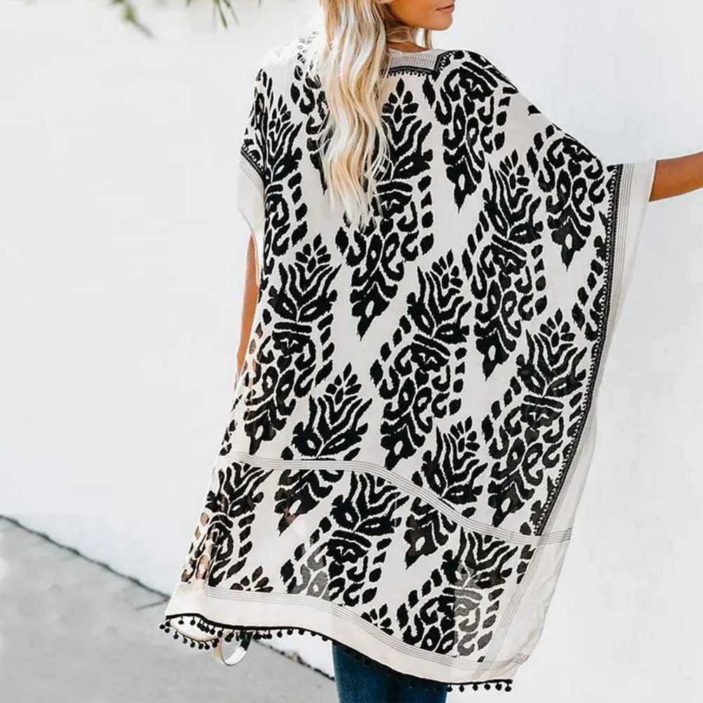 Fashion Fashionable Summer Open Front Cardigan Soft Fabric Bikini Cover Up Women Boho Printed Beach Cover Up for Travel