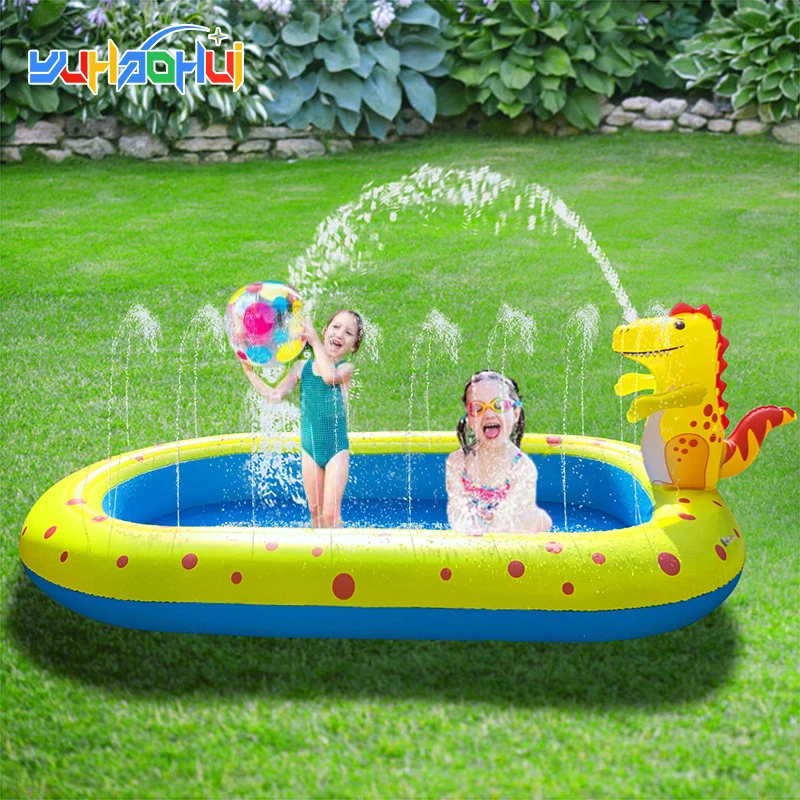 Inflatable Dinosaur Sprinkler Swimming Pool for Children Bathub Outdoor Water Toys Summer Swim Float Spray Water Fun Pool Toys