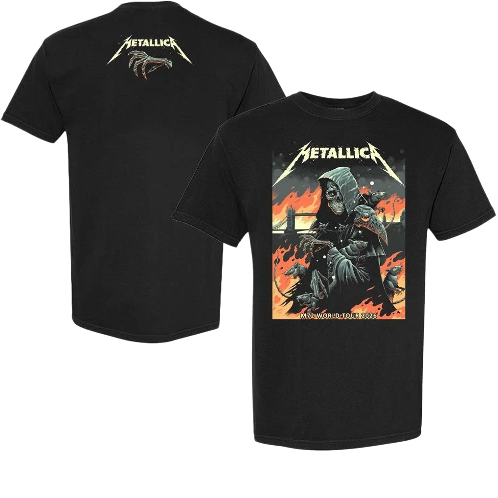 Metallica M72 Tour London Stadium 2026 Summer Merch Tshirt 100%Cotton Men's Women's Y2k Popular Oversized O-Neck Casual Tshirt