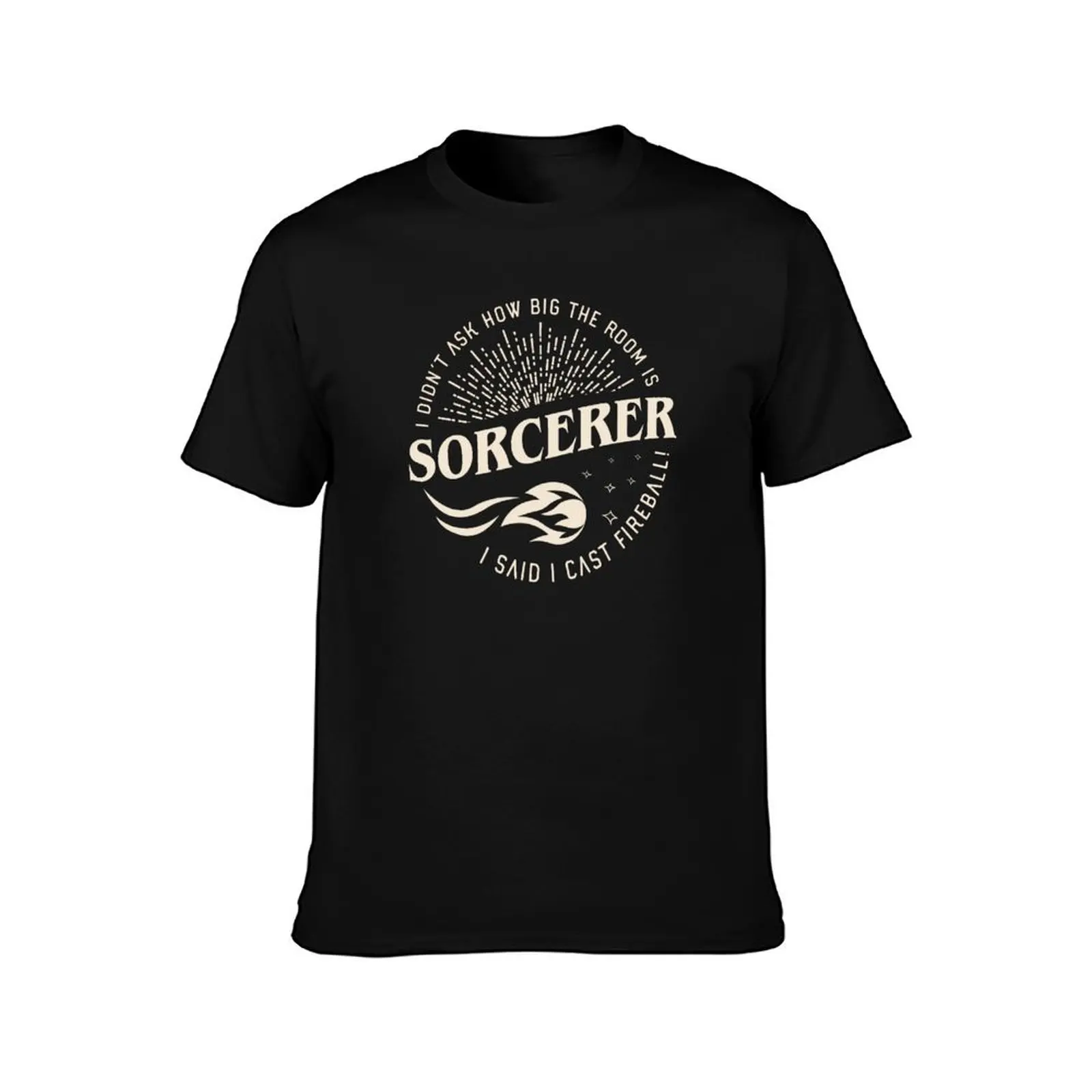 Sorcerer I Cast Fireball Funny Tabletop RPG T-Shirt Classic Graphic Short Sleeve Top T-Shirt