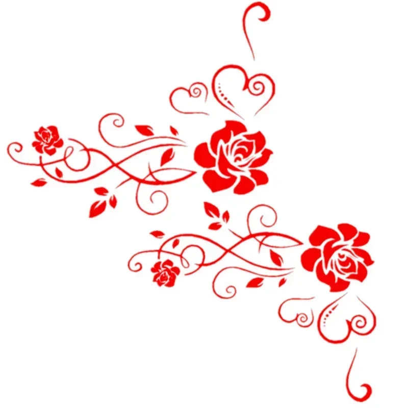 

Cover1Set Beautiful Rose FlowerWaterproof PVC Sticker for Motorcycle Scratch