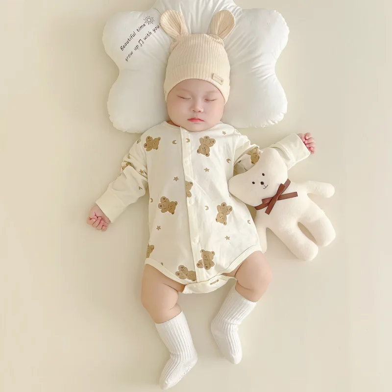 Autumn Baby Clothes Cute Cartoon Design Baby Clothes Newborns Spring Summer Thin Cotton Baby Kids Pajamas Loungewear Outfit