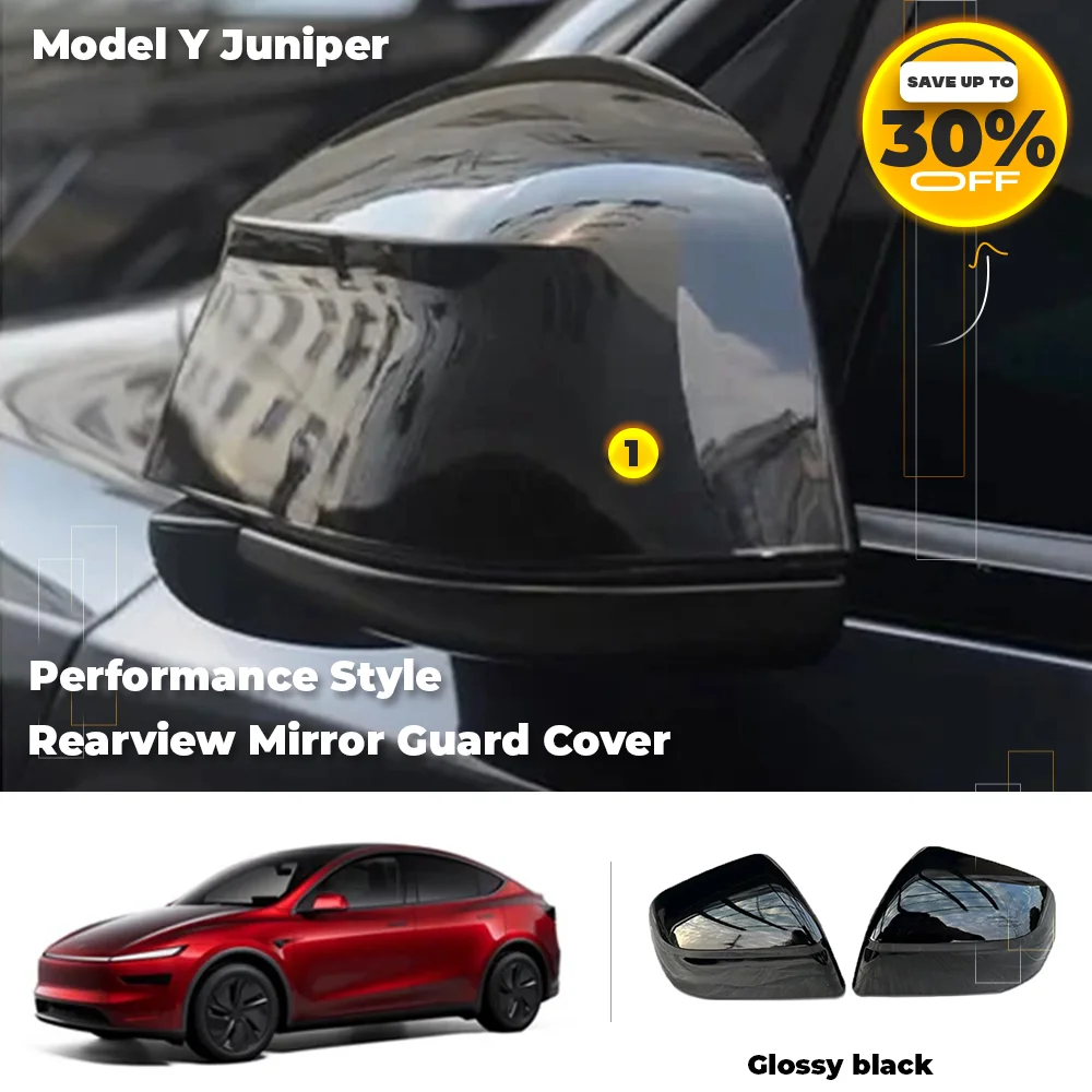 

Performance Cap For Tesla Model Y Juniper 2025 ABS Glossy black Rearview Mirror Cover 2025 2026 Accessories Exterior Styling