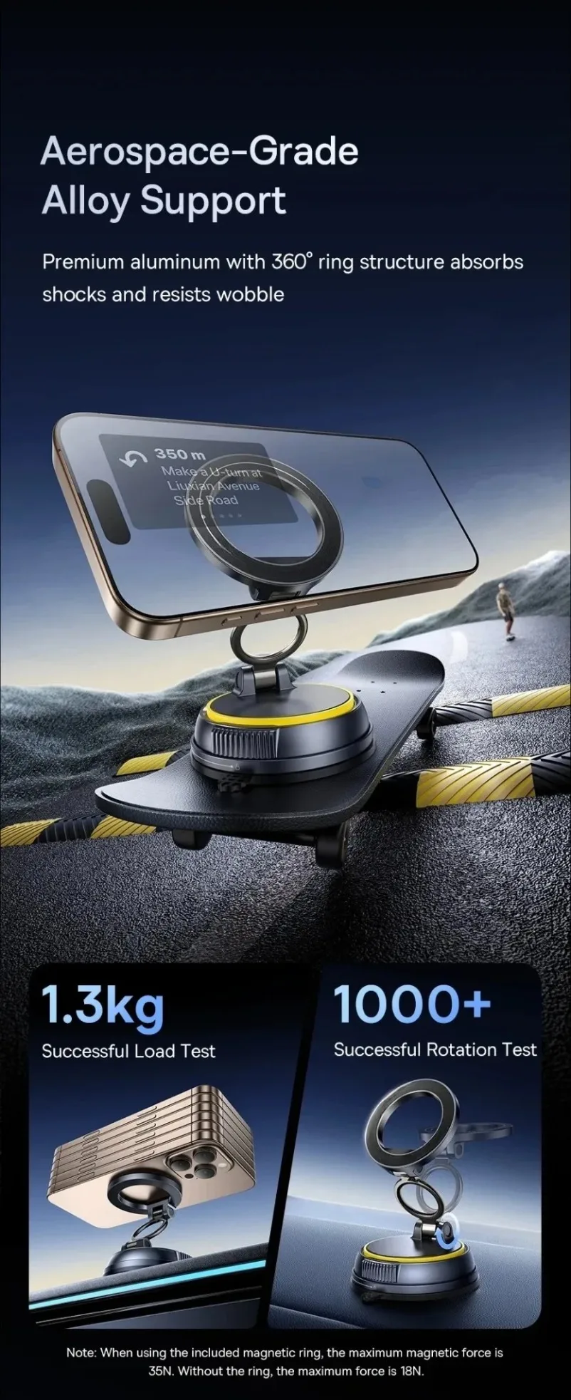 360 ° Rotation Magnetische Auto Telefon Halter Vakuum Saugnapf Stehen Мagnet Halterung Für iPhone 17 ~ 12 Gym/Fahren Vakuum telefon Halterung – Detail 10