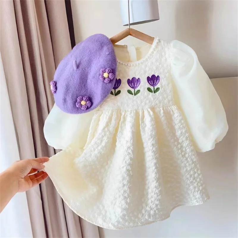 Girls Dress Spring Autumn Long Sleeve Princess Dress Baby Girl Birthday Party Kids Dresses Fall Children Clothing 2 3 4 5 6 7Yrs