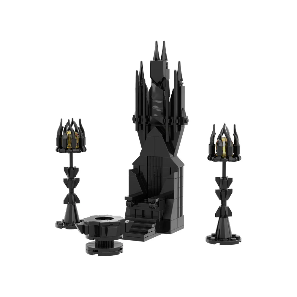 MOC Saruman's Throne Building Blocks Model Movie Dark Wizard Royal Palace Throne DIY Bricks Assembly Toys Kids Birthday Gifts