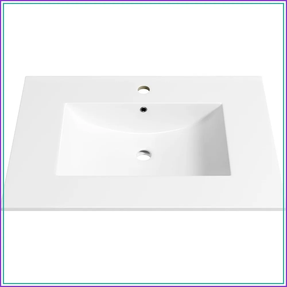 31x22 inch Drop-in Bathroom Sink White Ceramic Vanity Top