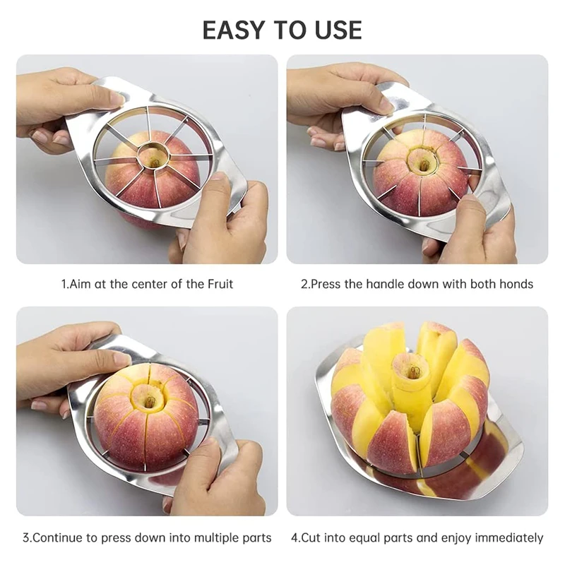 Stainless Steel Apple Slicer Fruit Cutter Fruit Cutter Stainless Steel 3-In-1  Fruits Vegetables Corer Peeler Apple Cutter