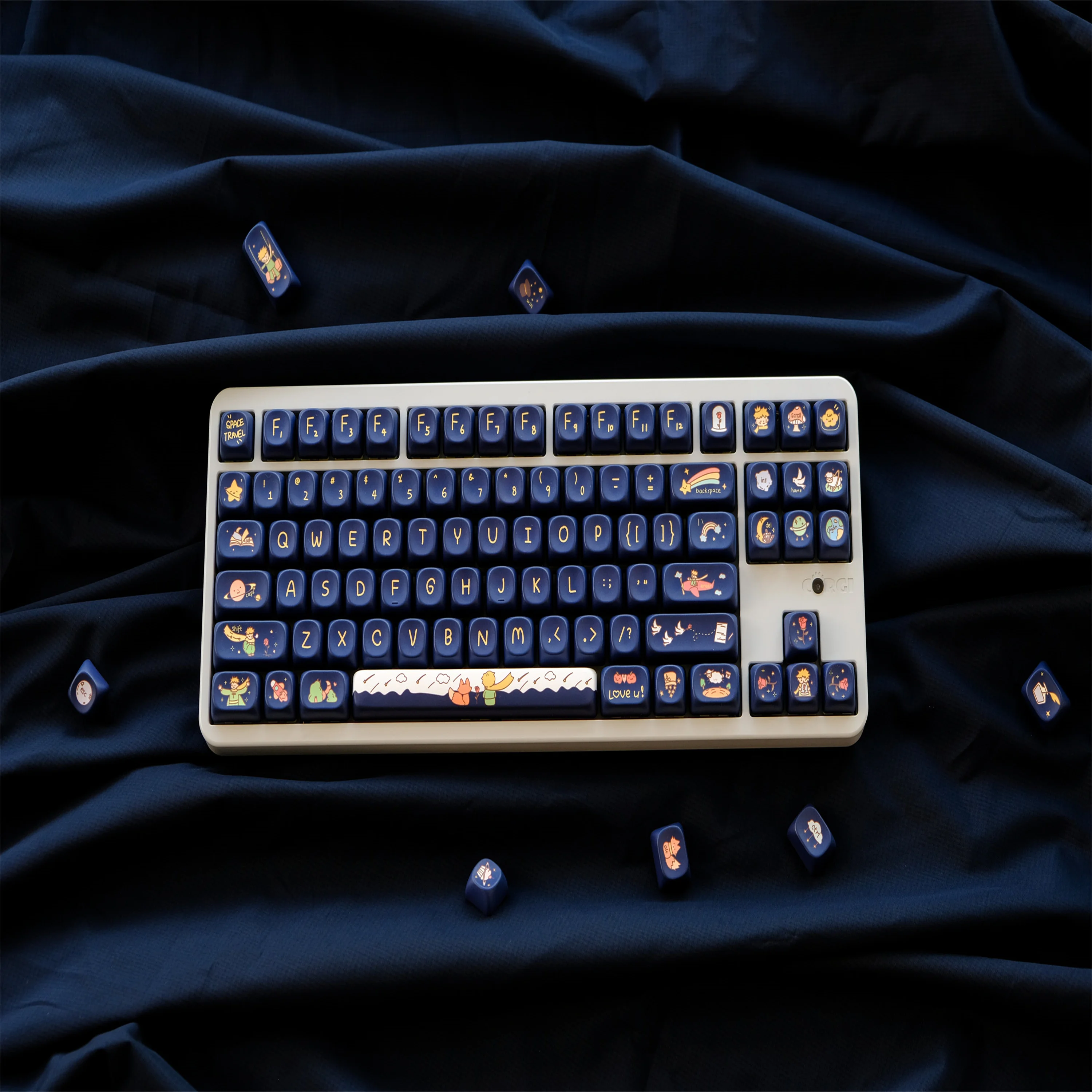 

Колпачки клавиш GMK Little Prince, 126 клавиш, колпачки клавиш PBT, колпачки клавиш MOA Profile DYE-SUB под заказ для механической клавиатуры