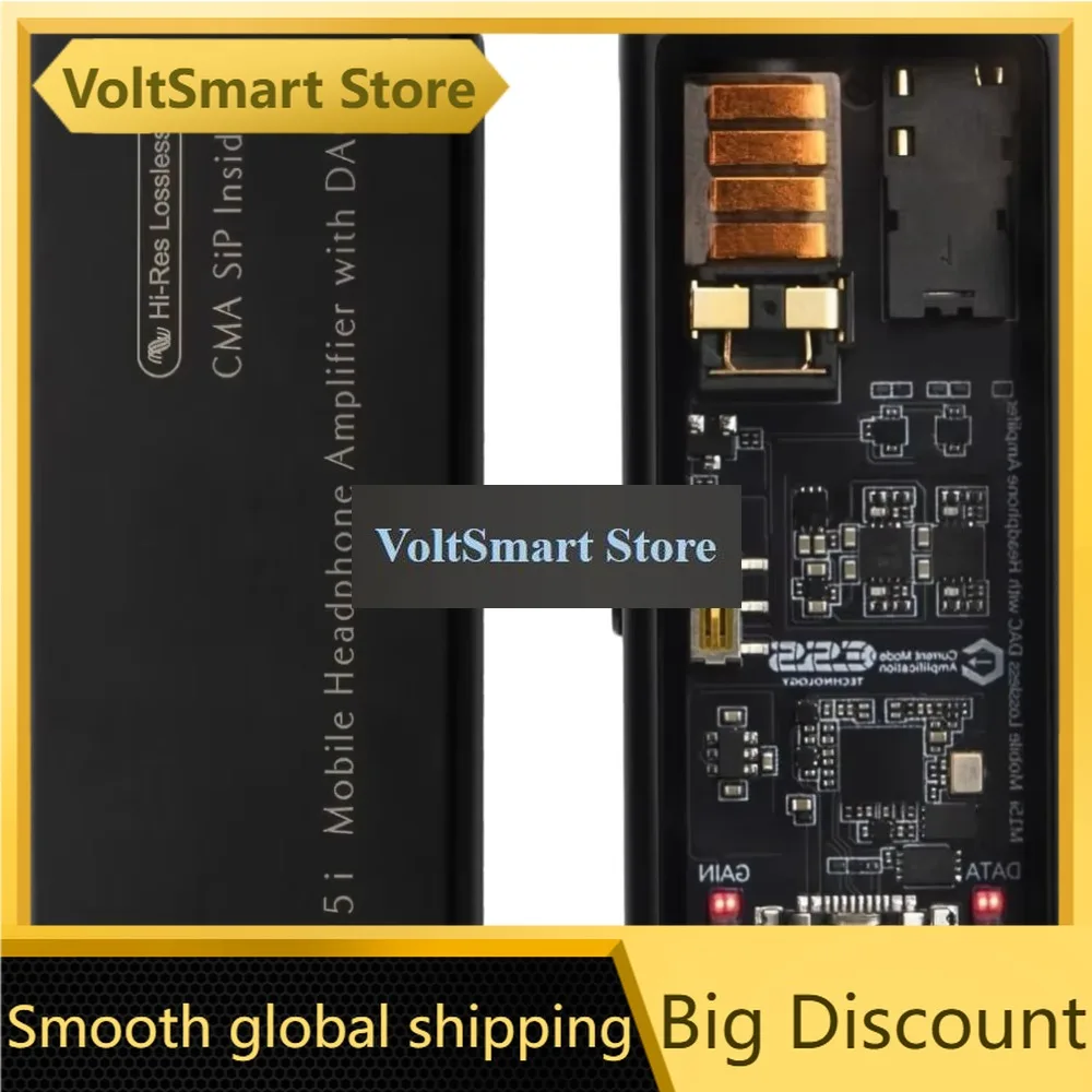 VoltSM15i Headphone Amplifier Portable Dac Usb Dac Amp With Dual-jack, Portable Headphone Amp - Mfi Certified, Hi-res Dac