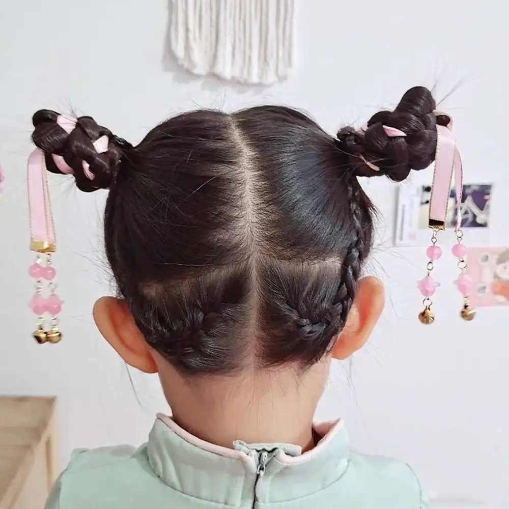 1Pc Cute Unique Ancient Style Cloth Hair Wear Children Chinese Han Clothes Accessories Creative Braided Decoration