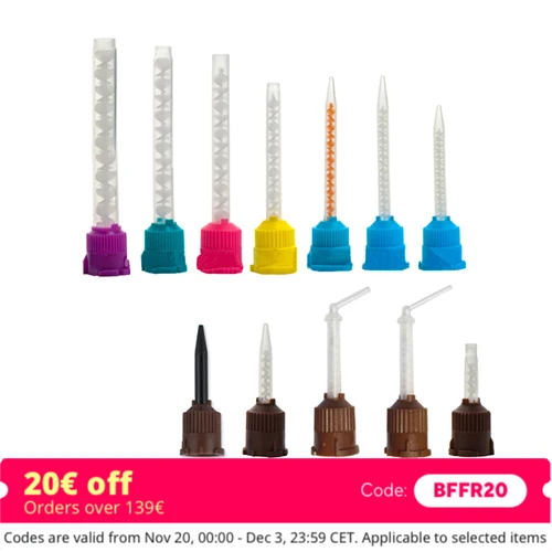 50/100 Uds puntas de mezcla Dental punta de mezcla de goma de silicona materiales de impresión Dental tubo de mezcla tubos de colores de laboratorio de dentadura