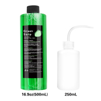 Green Soap for Tattoo 16.9oz(500ml)Ultra-Concentrated Dilution Tattoo Soap Set,with 250ml Squeeze Bottle,Tattoo Cleaning Water
