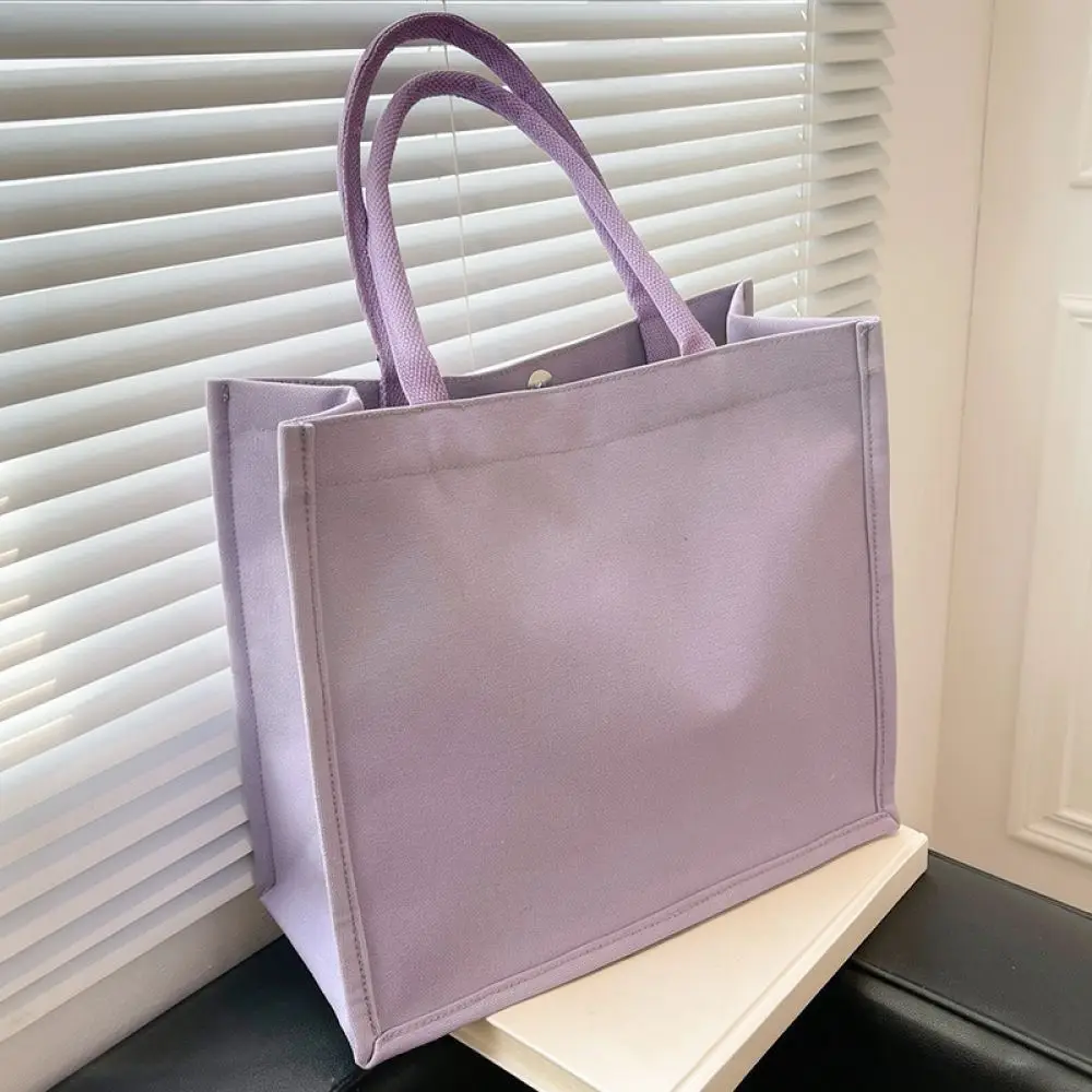 Korean Simple Canvas Tote Bag Large Capacity Shoulder Handbag Casual Women Shopping Daily School Book Commuter Bag