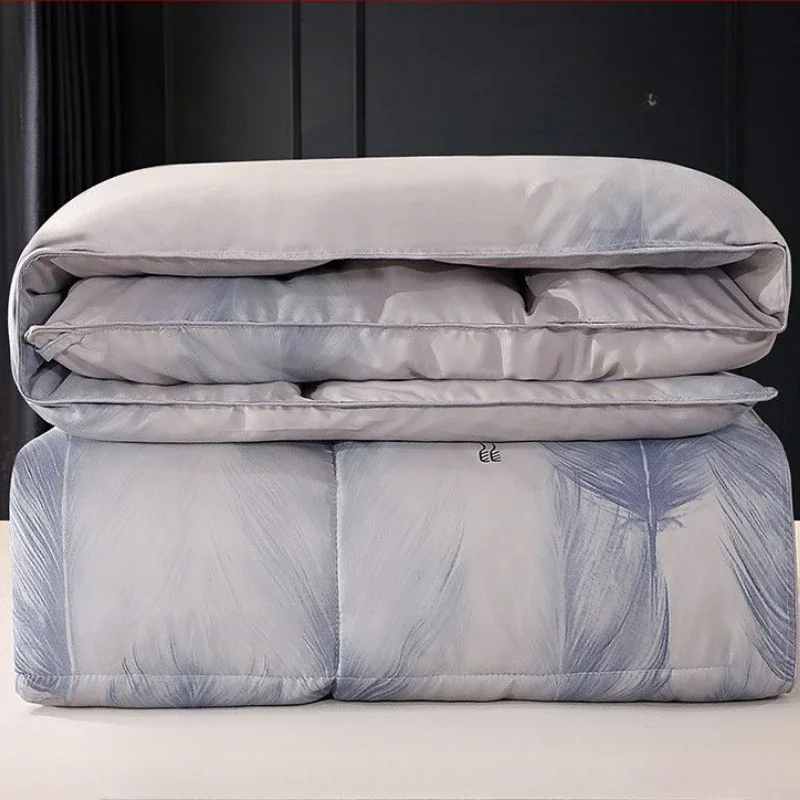 Lightweight Comfortable Down Duvets White Goose Velvet Winter Quilts Core Double Family Single Dormitory Warm Down Comforter #4