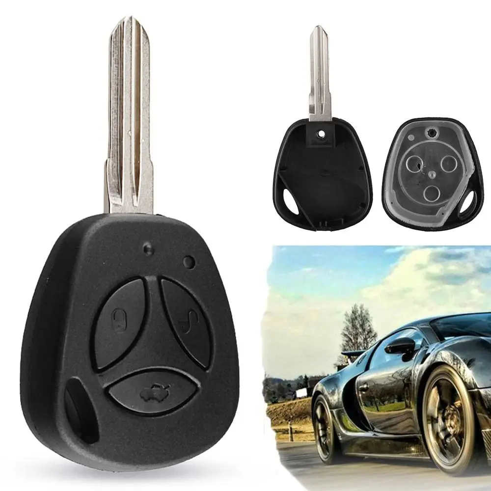 Uncut Auto Blank Remote Key Case Cover Fob 3 Buttons Replacement Car Key Shell For Lada Priora Kalina