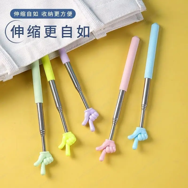 Stainless Steel Telescopic Finger Reading Stick, Children's Reading Blackboard Stick, Teacher-specific Pointer Teaching Aids