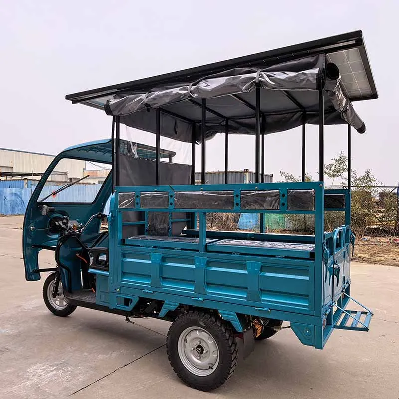 Triciclo Eléctrico, Triciclo Eléctrico Chino, Triciclo Eléctrico de 3 Ruedas, 60V, Taxi Tuk Tuk Eléctrico con Asiento para Pasajeros y Techo