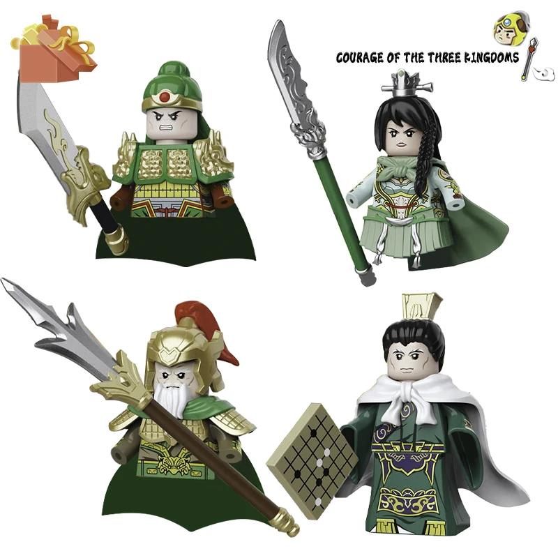 New Chinese History The Three Kingdoms Figure Soldiers Subordinates Of Guan Yu Moon Blade Blocks Kids Toys Gift Boy Girls 2024
