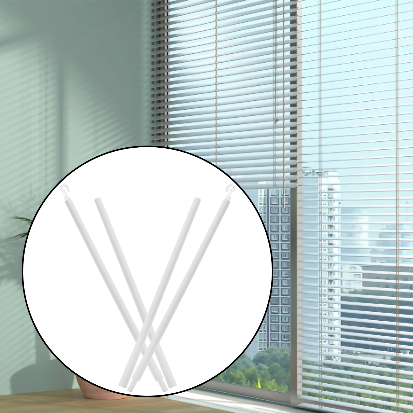 

2pcs White Curtain Accessories Blind Rods Replacement Drapery Pull Wand Hook Scalable Plastic Window Blinds Tilt Stick Vertical