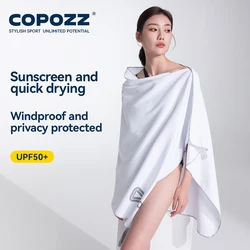 COPOZZ-Serviette de plage portable en microcarence à séchage rapide, absorbante de la lumière, pour piscine, gym, fitness, yoga