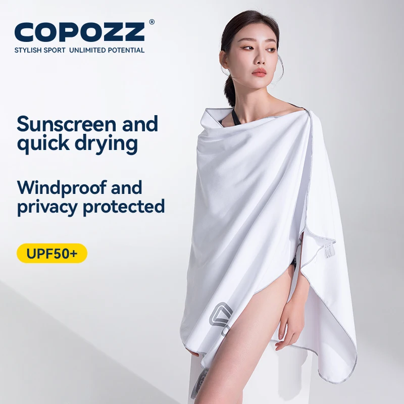 COPOZZ Sports Microfiber Pocket Quick Dry Beach Towel Portable Light Absorbing Enlarged Towel For Swimming Pool Gym Fitness Yoga