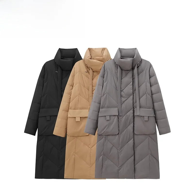 

ZAB Autumn New Faionable Long Cotton Jaet Women's Street Sle Stand Collar Casual Design Sensation Versatile Outerwear