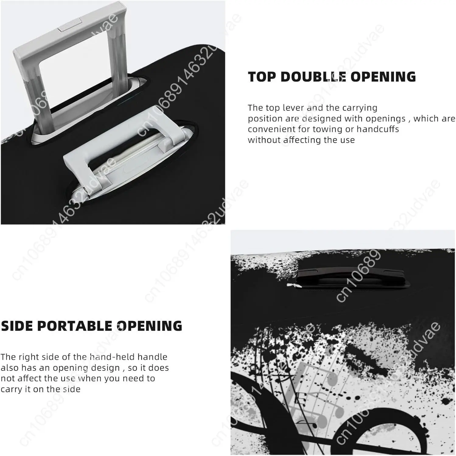 Piano Music Notes Luggage Cover for Suitcase Elastic Non Scratch Travel Protector Travel Washable Suitcase Cover Fits 18-32 Inch