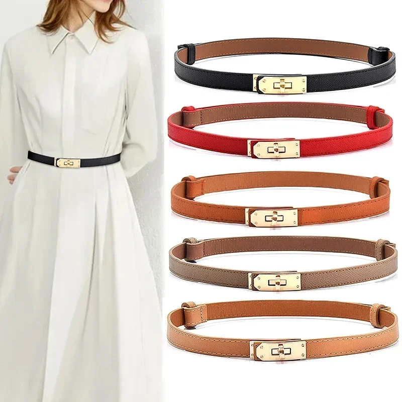 Versatile Vintage Waist Belt Women Pu Leather Belts Korean INS Fashionable Waist Tying Thin Leather Belt Female Dress Decoration