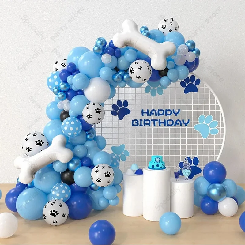 109-teiliges 'Let's Pawty' Hunde-Themen-Ballonset Knochen-Girlande Bogen-Kit Tier-Geburtstagsparty Baby-Shower Dekoration Latex-Globos Zubehör