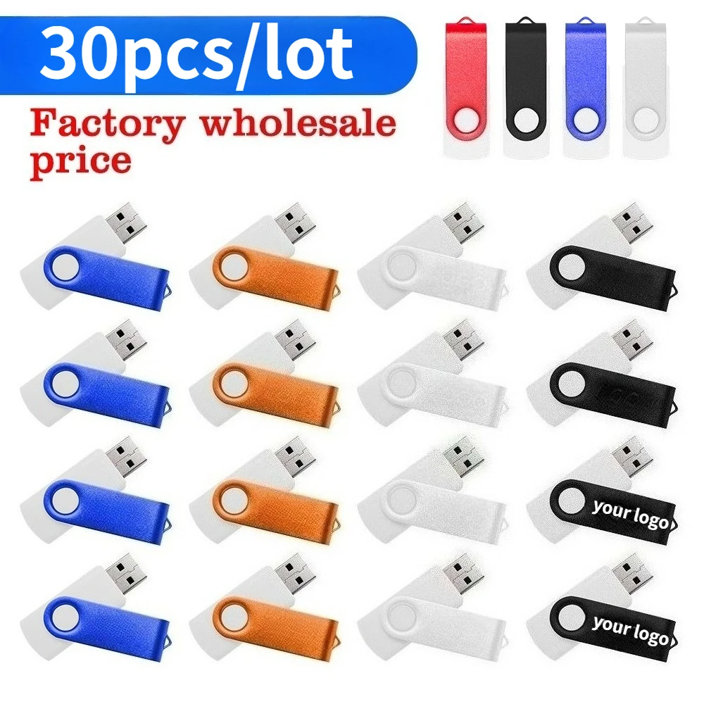 

30pcs New arrivals flash drive 64GB 32GB 16GB 8GB pen drive metal silver u disk cel usb 2.0 stick gift free custom logo as gift