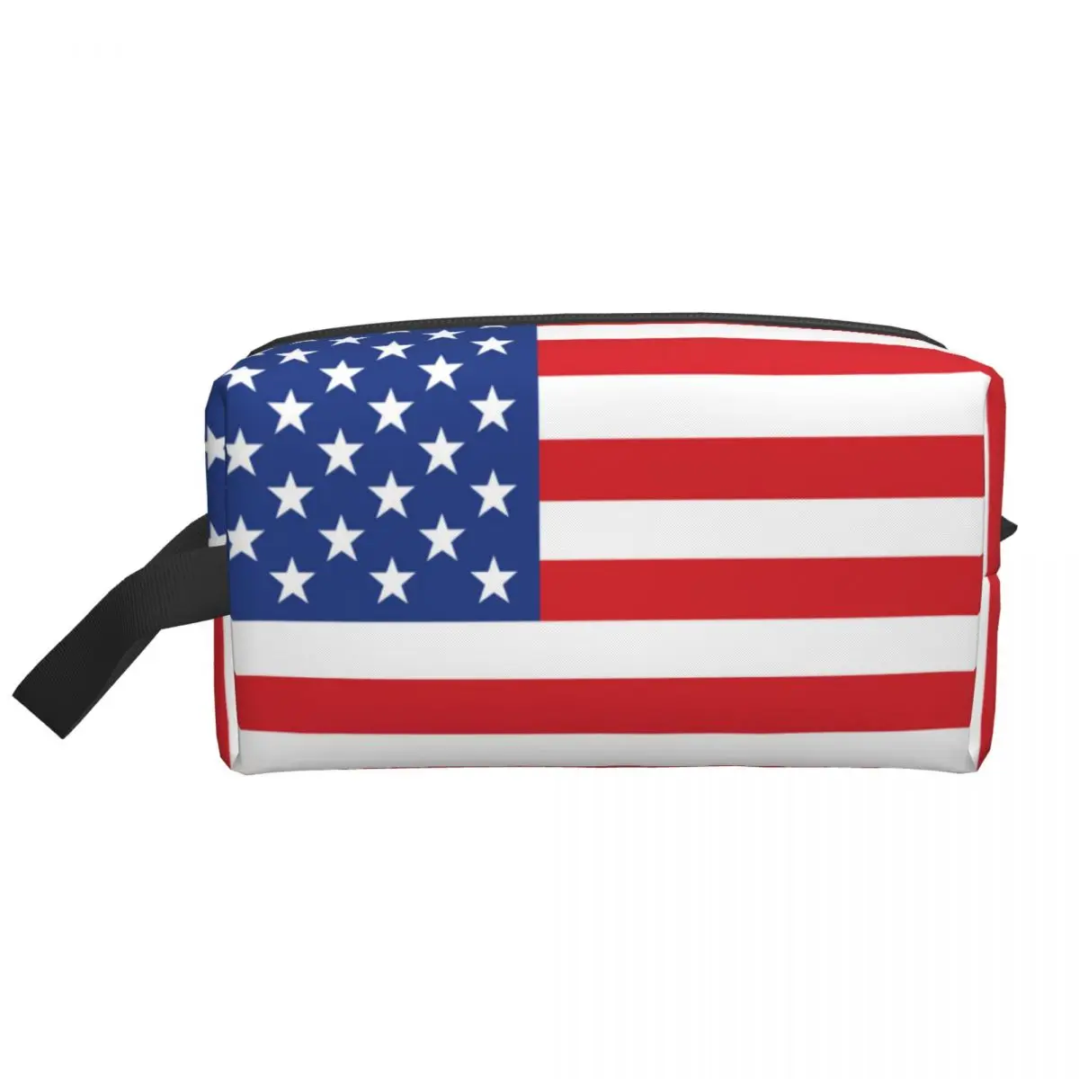 Custom USA American Flag Cosmetic Bag Women Cute Big Capacity United States US Stars Makeup Case Beauty Storage Toiletry Bags