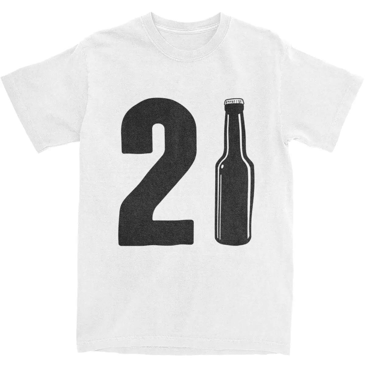 Summer 21 Years Old 21st Birthday Gift T Shirts Apparel for Men Women Pure Cotton Just Turned 21 Beer Bottle Present Tees Shirt