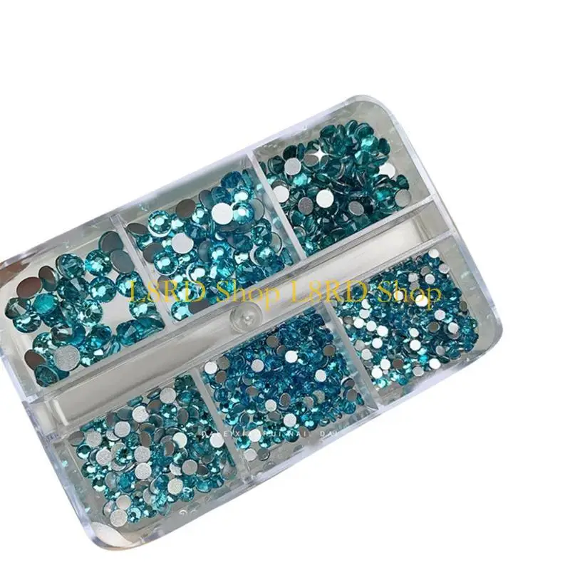 

L8RD 6 Grids Rhinestones Mini Diamond Charms 3D Crystal Jewelry Round