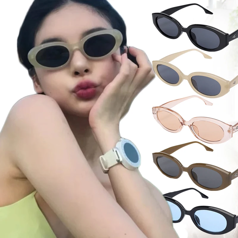 Fashion Cat Eye Sunglasses Women Oval Glasses Vintage Brand Elliptic Square Sun Glasses for Female Shades Female Eyewear