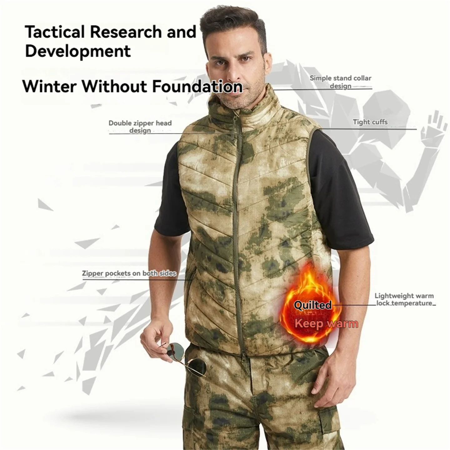 

Осень-зима камуфляжный хлопковый охотничий жилет мужская тактическая куртка без рукавов спортивный жилет для пешего туризма и альпинизма