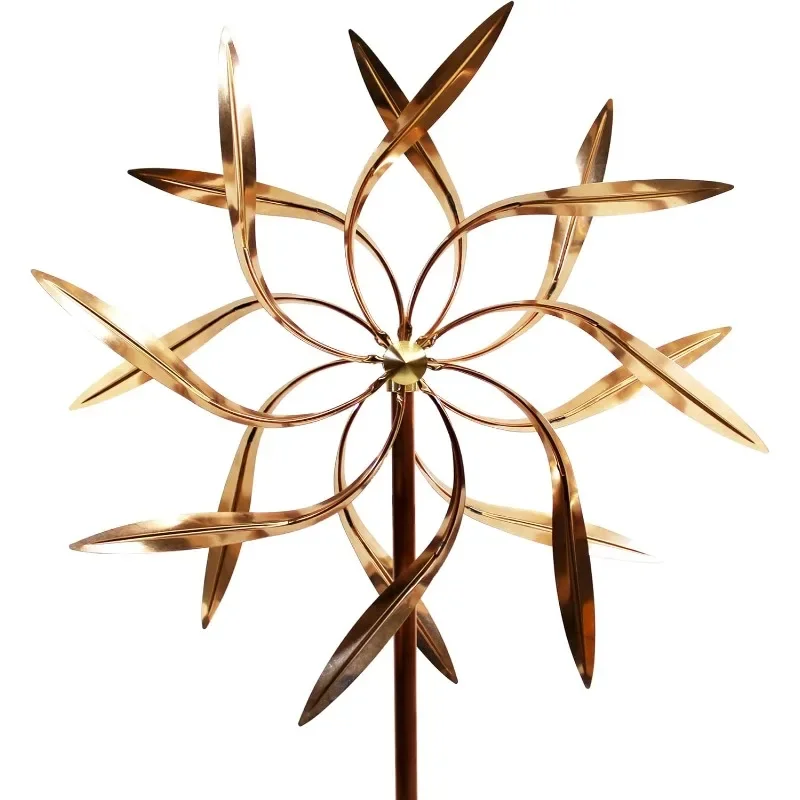 

Best Seller Kinetic Copper Wind Sculpture Spinner - Dancing Willow Leaves
