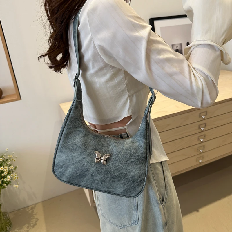 

Faionable Underarm Bag Women's New 2024 Trendy Design Single oulder Crossbody Bag Artistic Sle Casual Leisure Handbag