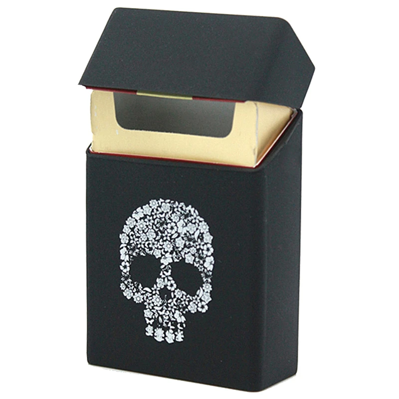 Gift Hold 20 Cigarettes Skull Silicone Cigarette Case Cover Man Women Smoking Cigarette Box Sleeve Pocket Cigarettes Pack Cover